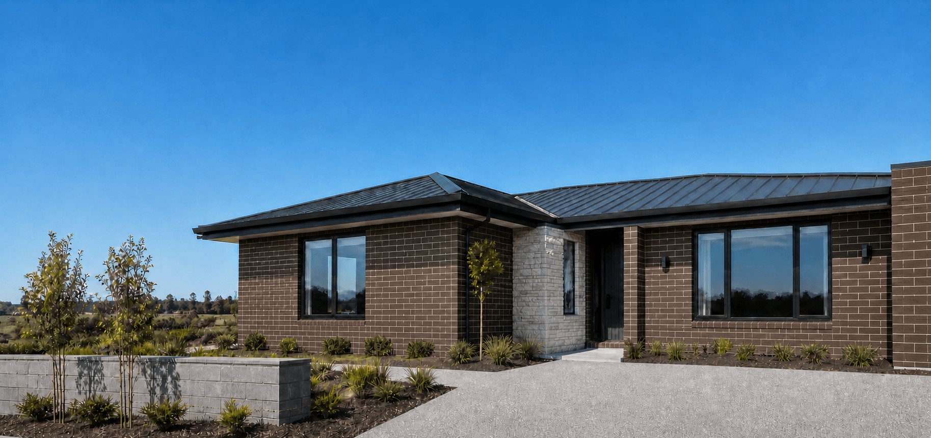 Contemporary Waikato home with bricklaying, blocklaying and stone veneer work